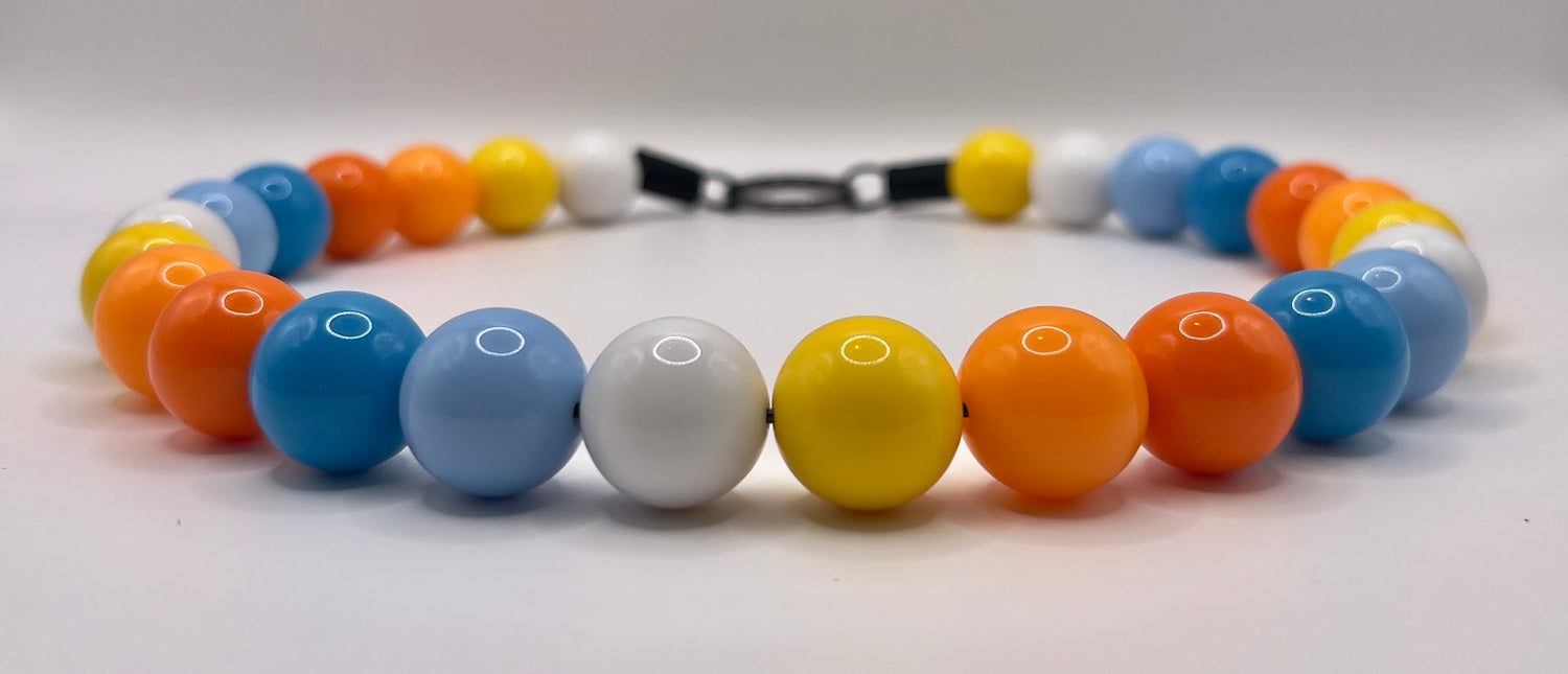 Solar Flare Acrylic Bead Dog Collar