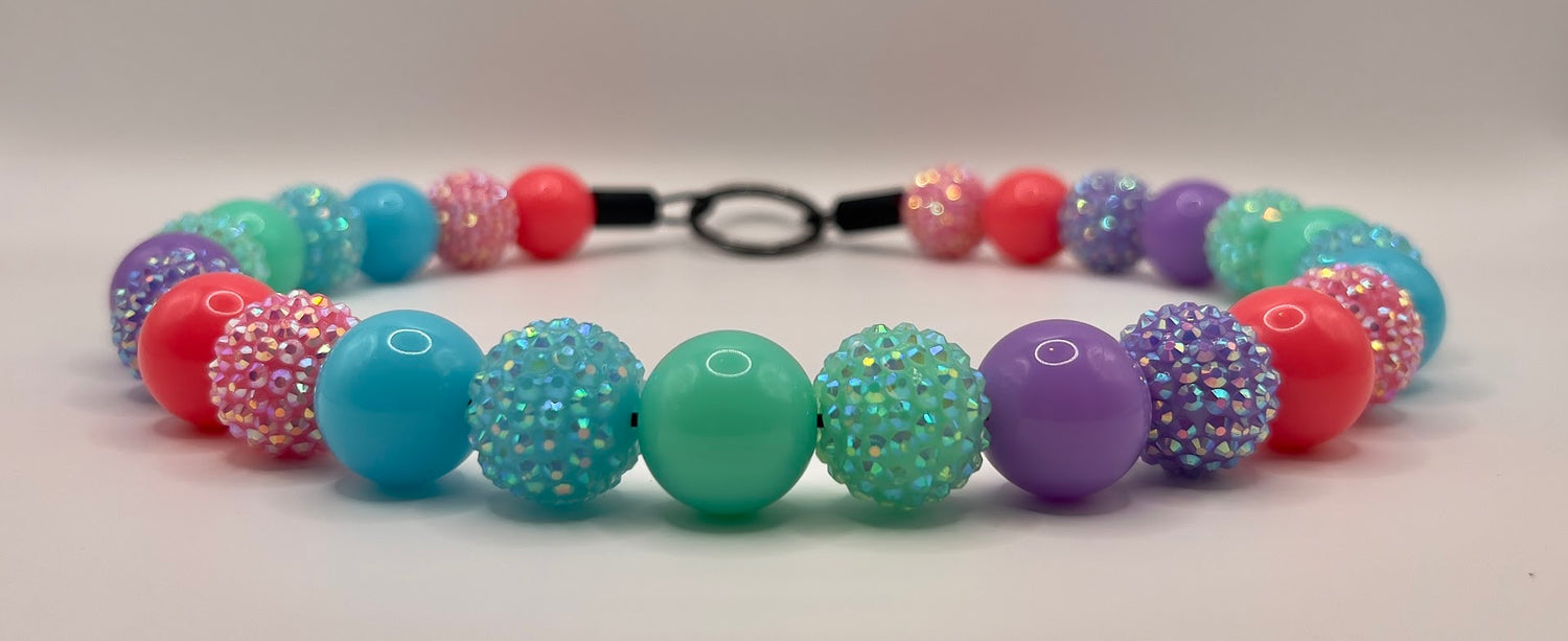 Galaxy Sparkle Acrylic Bead Dog Collar