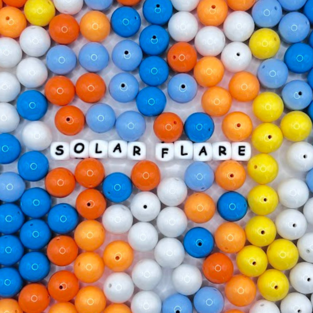 Solar Flare Acrylic Bead Dog Collar