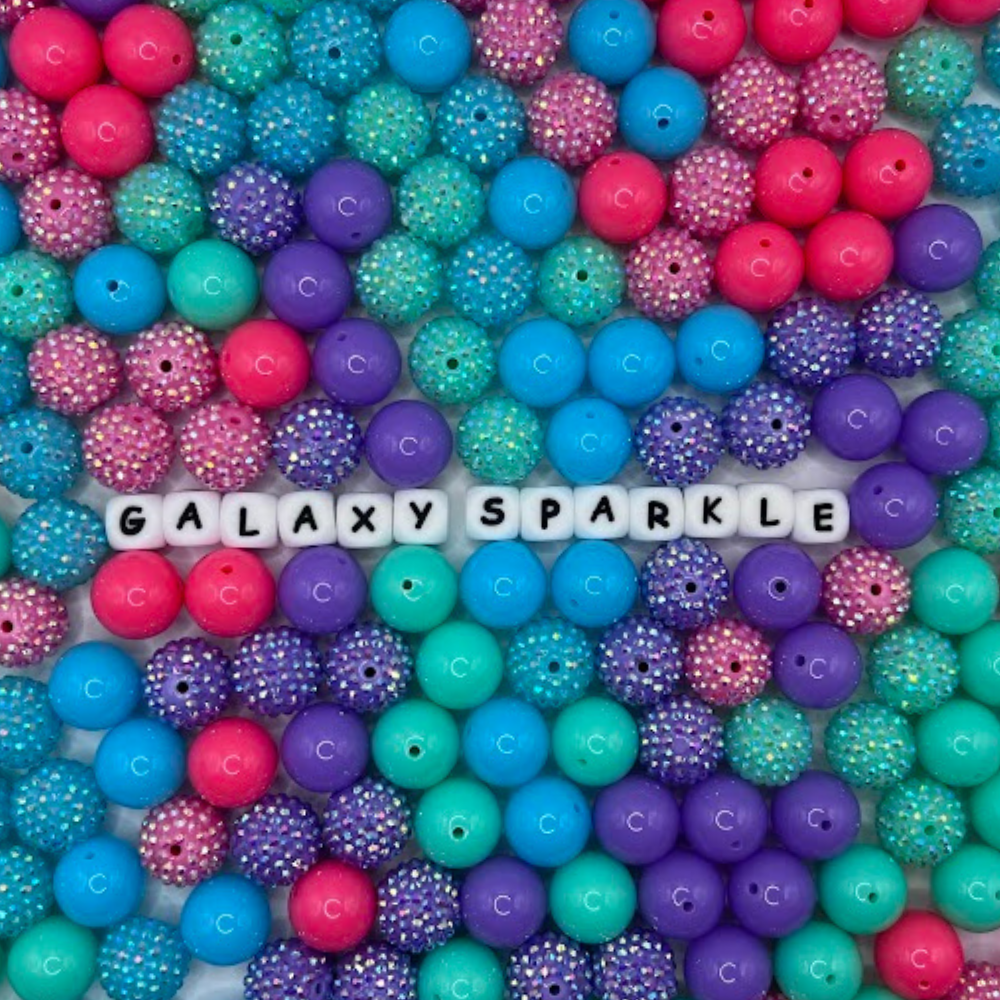 Galaxy Sparkle Acrylic Bead Dog Collar