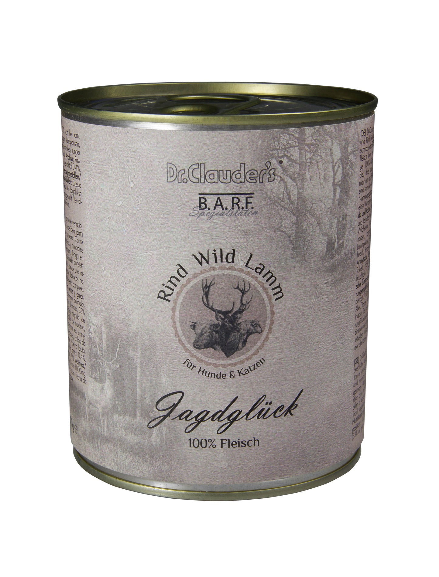 B.A.R.F. Pure Meat Jagdglück - Hunting Luck (Game Lamb Cattle) tin - 400g / 800g